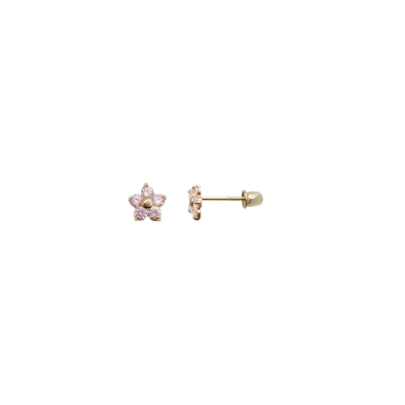 Mini Flower Stud Earrings (14K)
