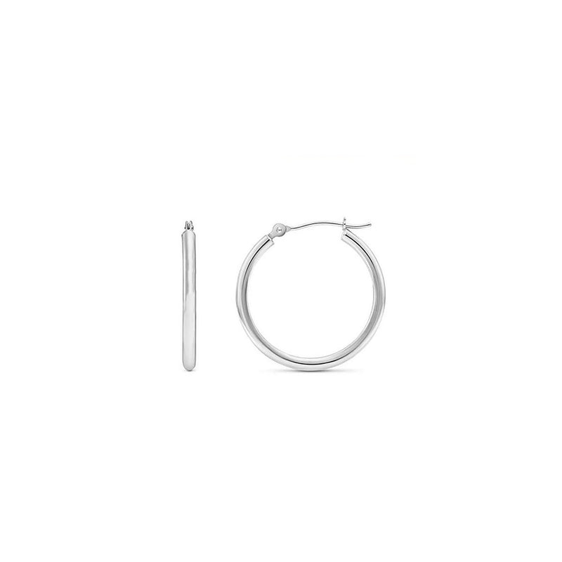Plain Hoop Earrings (Silver)