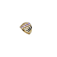 4-redni plisirani prsten princeza (14K)
