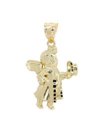 Baby Angel Pendant with Hat & Cane (10K)