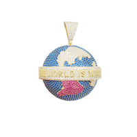 [The World Is Yours] Zirconia World Pendant (Yellow Silver)