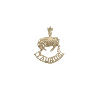 Satin Diamond-cut Taurus Zodiac Pendant (14K)