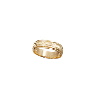 Anell d'anell de casament amb disseny X de tall de diamant (14K)