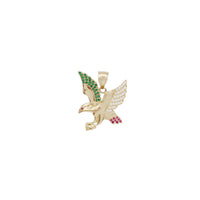 Tricolor Texture CZ Eagle Pendant (14K)