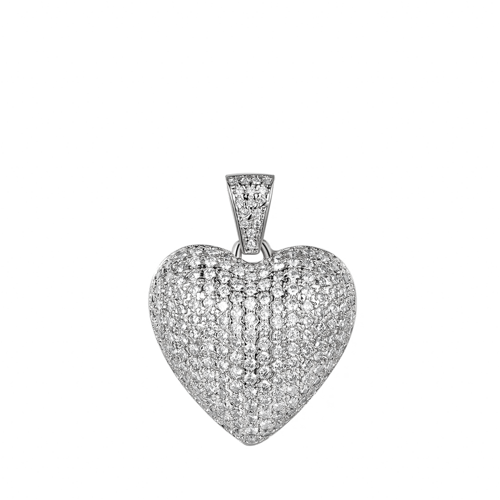 Heart CZ Pendant (Silver)