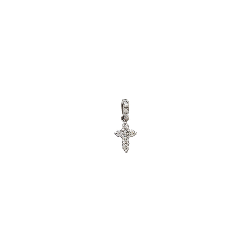 Mini Diamond Cross Pendant (14K)