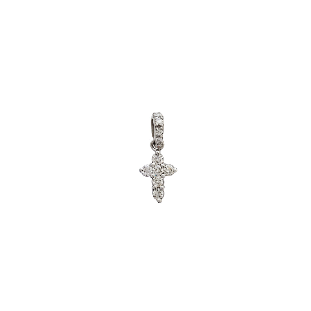 Mini Diamond Cross Pendant (14K)