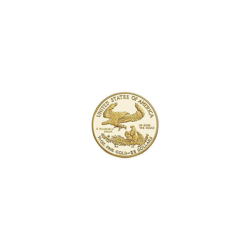 American Eagle Lady Liberty Coin 1/2 oz BU (Random Year) Fine Gold 22K