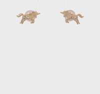 Unicorn Friction Post Stud Earrings (14K) 360 - Popular Jewelry - New York