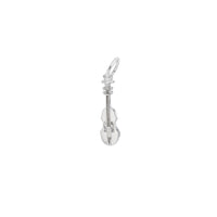 Textured Violin Charm Pendant (Silver)