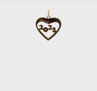 Class of 2023 Heart Cut Out Pendant (14K) 360 - Popular Jewelry - Niu Yoki