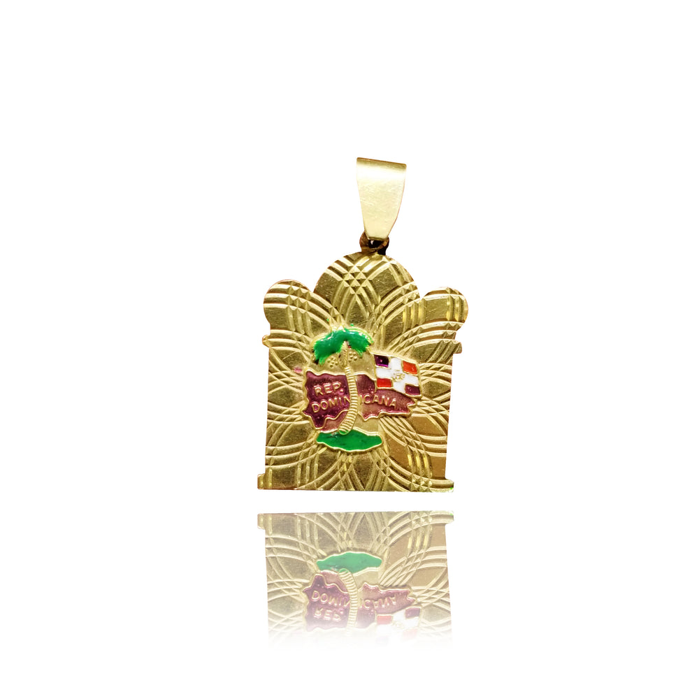 Republica Dominicana (Dominican Republic)  Yellow Gold Pendant (14K)
