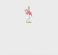 Colorful Flamingo 3D Pendant (14K) 360 - Popular Jewelry - New York