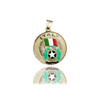Italy Flag Medallion Pendant (14K)