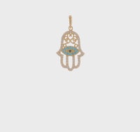 Icy Hamsa Outline Pendant (14K) 360 - Popular Jewelry - New York