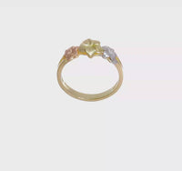 Plumeria Flower Trio Split Shank Ring (14K) 360 - Popular Jewelry - New York