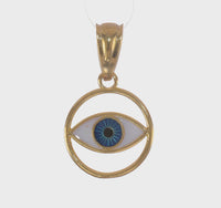 Reversible Evil Eye Circle Pendant (14K) 360 - Popular Jewelry - New York
