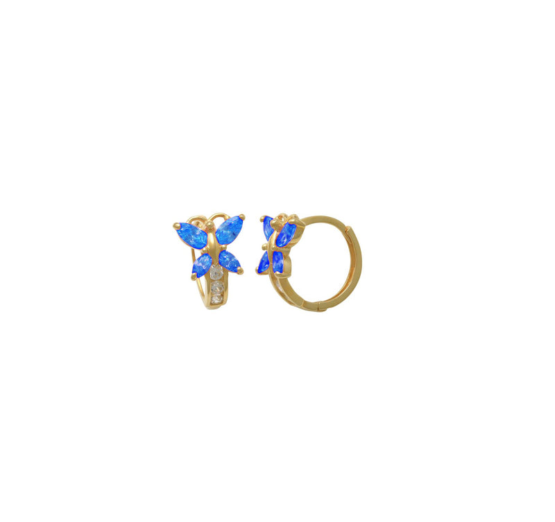 CZ Butterfly Huggie Earrings (14K) – Popular J