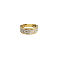 Diamantový dvojradový svadobný prsteň (14K)
