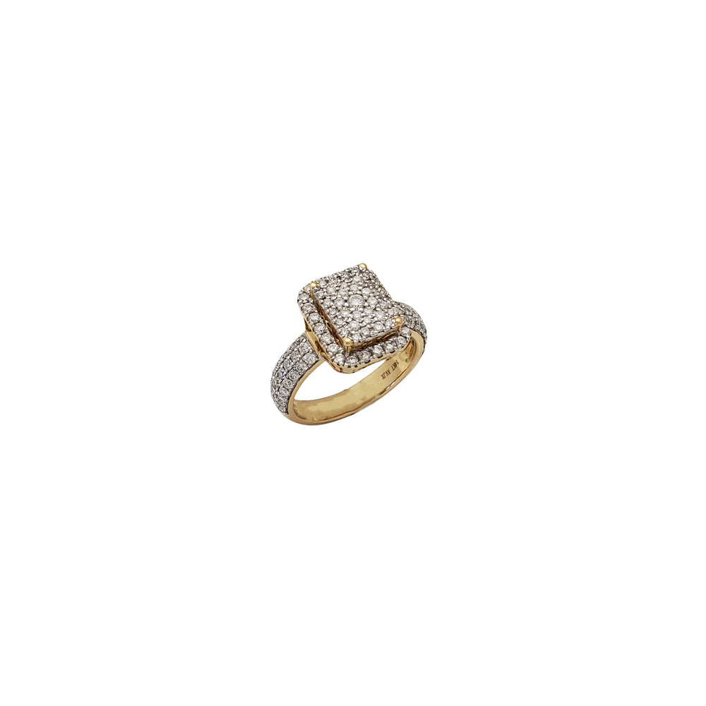 Diamond Rectangle Shape Engagement Ring (14K)