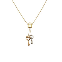 Үч түстүү Lock & Keys Charm Necklace (14K)
