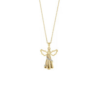 Angel Diamond Ash Holder Necklace yellow (10K) front - Popular Jewelry - New York