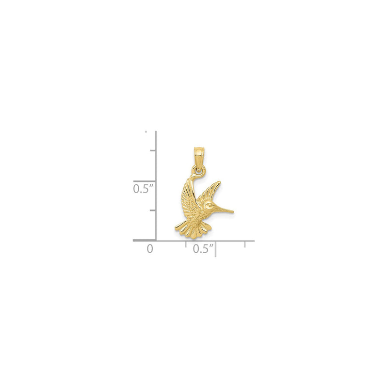 Flying Hummingbird Pendant yellow (10K) scale - Popular Jewelry - New York
