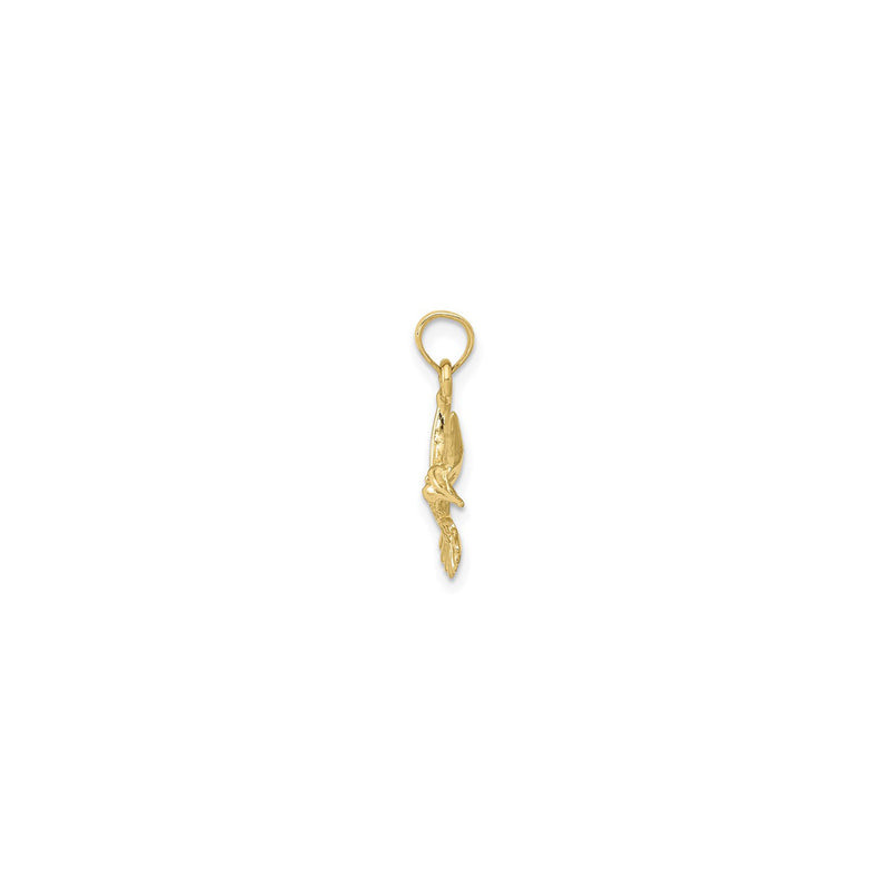 Flying Hummingbird Pendant yellow (10K) side - Popular Jewelry - New York