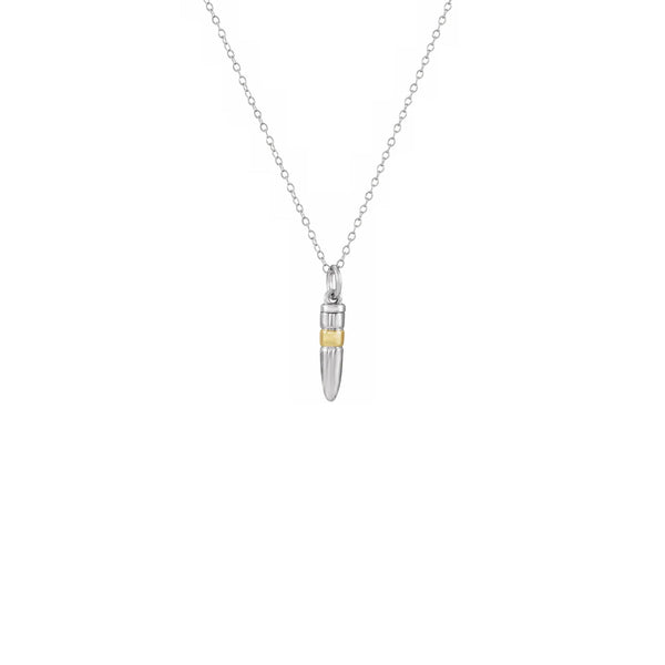 Bullet Ash Holder Necklace (10K) front - Popular Jewelry - New York