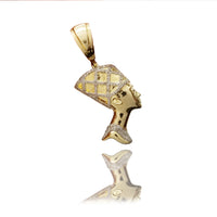 Диамантена двуцветна златна висулка Нефертити (10K) -  Popular Jewelry - Ню Йорк