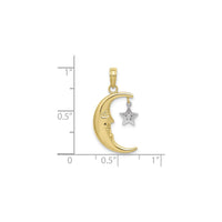 Moon with Dangling Star Pendant (10K) scale - Popular Jewelry - New York