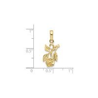 Upside Down Rose Pendant (10K) scale - Popular Jewelry - New York