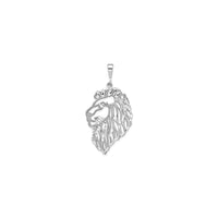 Lion Head Profile Diamond-Cut Pendant (10K) front - Popular Jewelry - New York