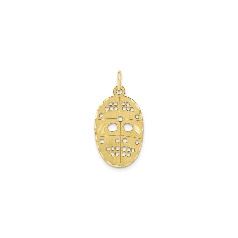 Hockey Mask Pendant (10K) front - Popular Jewelry - New York
