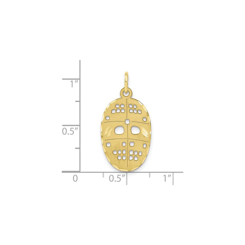 Hockey Mask Pendant (10K) scale - Popular Jewelry - New York