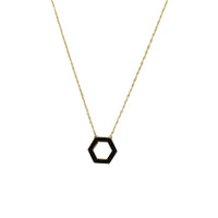 Onyx Hexagon Necklace (10K )