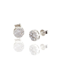Round Cluster Diamond Stud Earrings (10K)