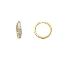 Reversible Zirconia Huggie Earrings (14K) Popular Jewelry نيو يارڪ
