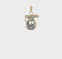 Graduation Smiley Face Pendant (14K) 360 - Popular Jewelry - New York