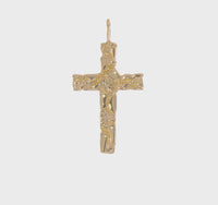 Nugget Cross Closed Back Pendant (14K) 360 - Popular Jewelry - New York