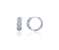 Micropave Braided Huggie Earring (Silver)