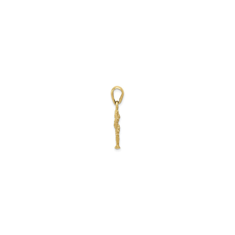 3-D Cactus Pendant yellow (14K) side - Popular Jewelry - New York