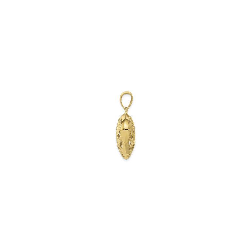 3-D Fancy Heart Pendant (14K) side - Popular Jewelry - New York