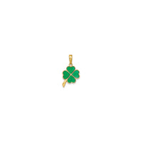 4-Leaf Clover Enameled Pendant (14K) depan - Popular Jewelry - New York