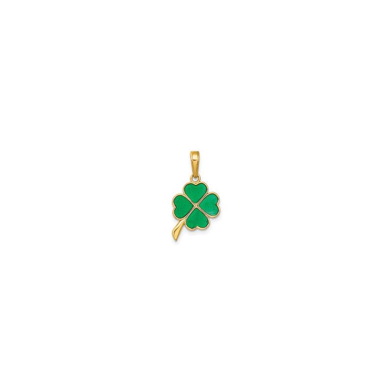 4-Leaf Clover Enameled Pendant (14K) front - Popular Jewelry - New York