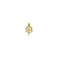 4-Leaf Clover Milgrain Cutout Pendant (14K) front - Popular Jewelry - New York