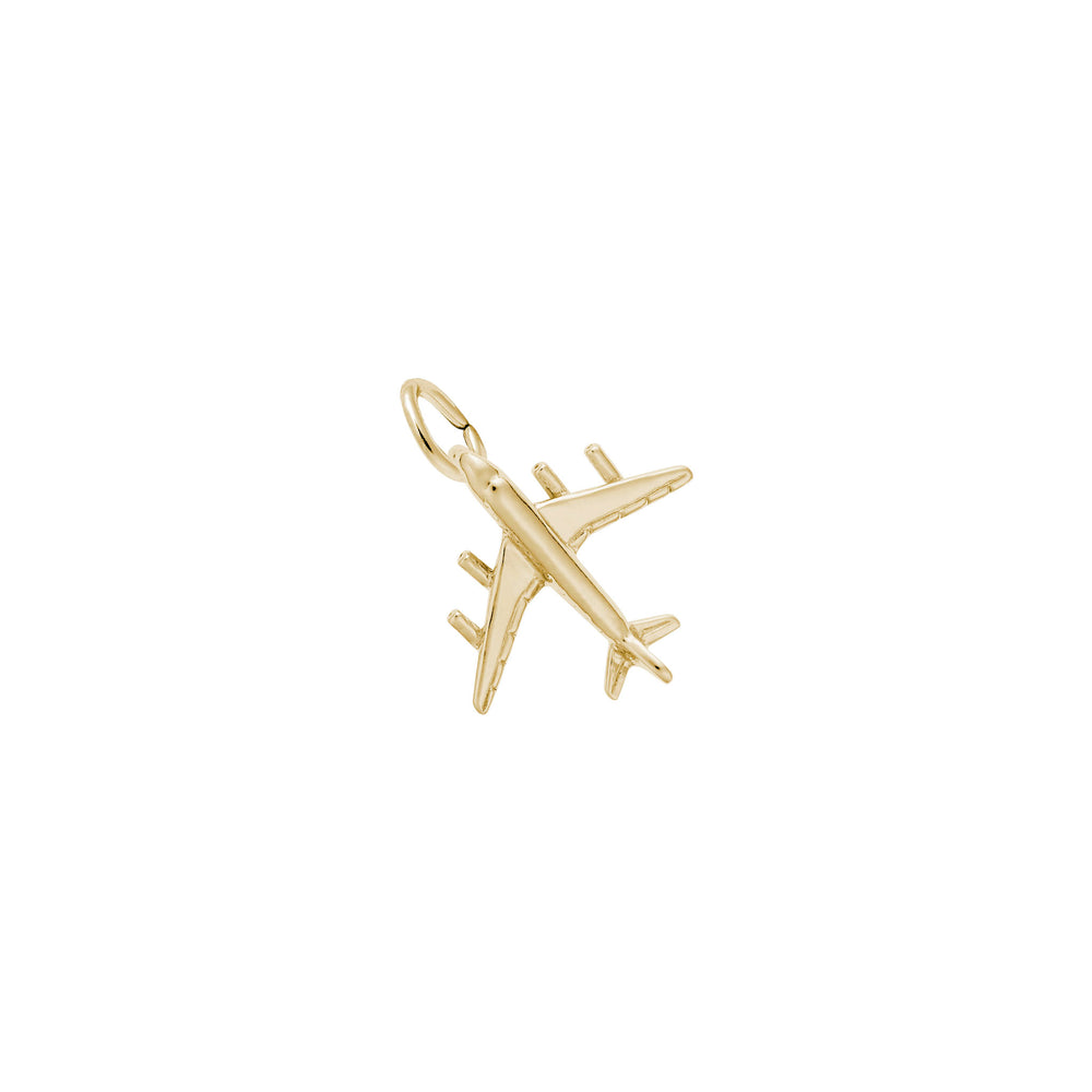Airplane Pendant yellow (14K) main - Popular Jewelry - New York