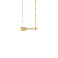 Arrow Necklace yellow (14K) front - Popular Jewelry - New York
