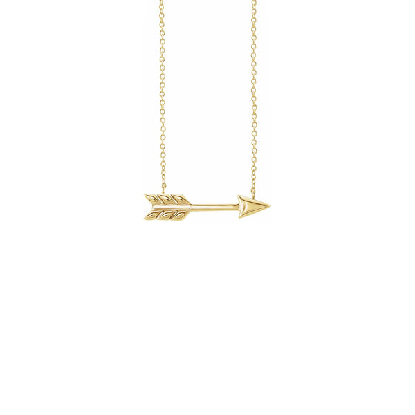 Arrow Necklace yellow (14K) front - Popular Jewelry - New York