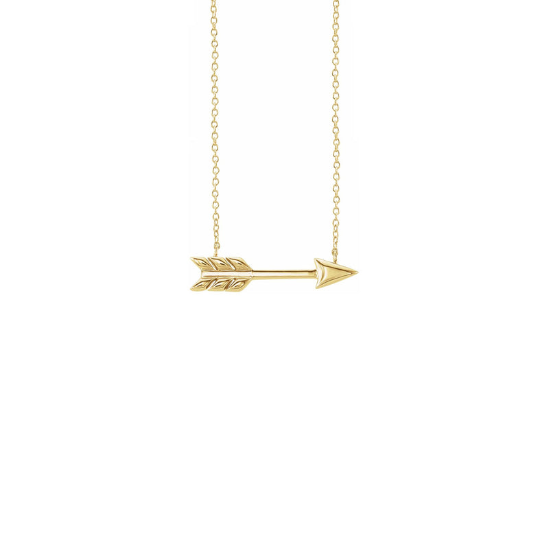 Arrow Necklace yellow (14K) front - Popular Jewelry - New York